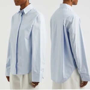 Aexae Cotton Poplin Wide Sleeve Shirt in Blue